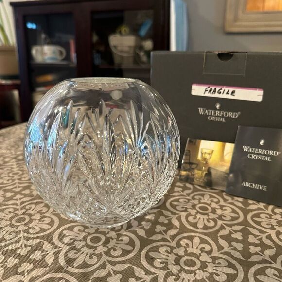 WATERFORD Crystal Archive 6” Rose Bowl Vintage New in Box Rare Signed - Picture 1 of 11